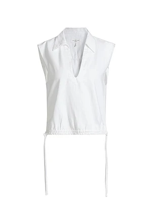 Ultra Featherweight Fiona Cotton-Blend Drawstring-Hem Top