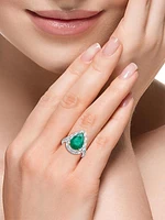 Two-Tone 14K Gold, Emerald & 0.94 TCW Diamond Ring