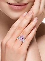 18K White Gold, Kunzite & 0.70 TCW Diamond Ring