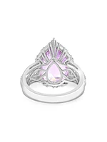 18K White Gold, Kunzite & 0.70 TCW Diamond Ring