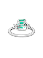 18K White Gold, Emerald & 0.45 TCW Diamond Ring