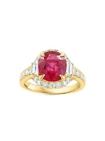 18K Yellow Gold, Ruby & 1.07 TCW Diamond Ring