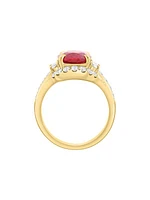 18K Yellow Gold, Ruby & 1.07 TCW Diamond Ring