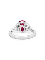 18K White Gold, Ruby & 0.70 TCW Diamond Ring