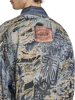Setar Torn Scribble Printed Linen Shirt