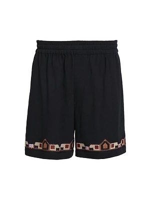 Zilan Embroidered Cotton Shorts