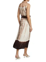 Ivria Tie-Dye Belted Shirtdress