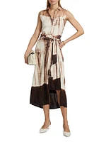 Ivria Tie-Dye Belted Shirtdress