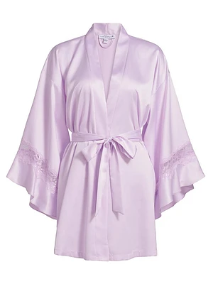 Sabrina Satin & Lace Tie-Waist Robe