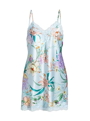 Josie Floral Stretch Satin Chemise