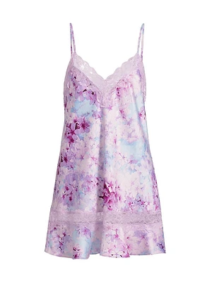 Sabrina Floral Lace-Trimmed Chemise
