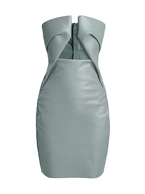 Coated Denim Prong Minidress