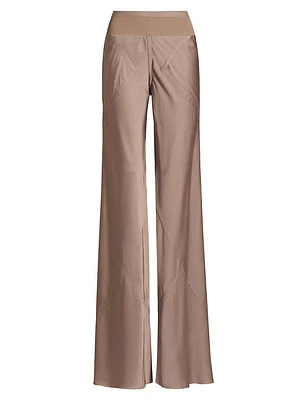 Bias Satin Straight Pants