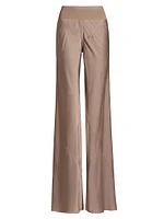 Bias Satin Straight Pants