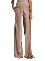 Bias Satin Straight Pants