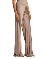 Bias Satin Straight Pants