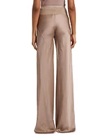 Bias Satin Straight Pants