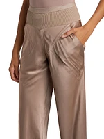 Bias Satin Straight Pants