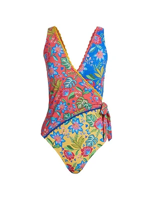 Rumba Mix Wrap One-Piece Swimsuit