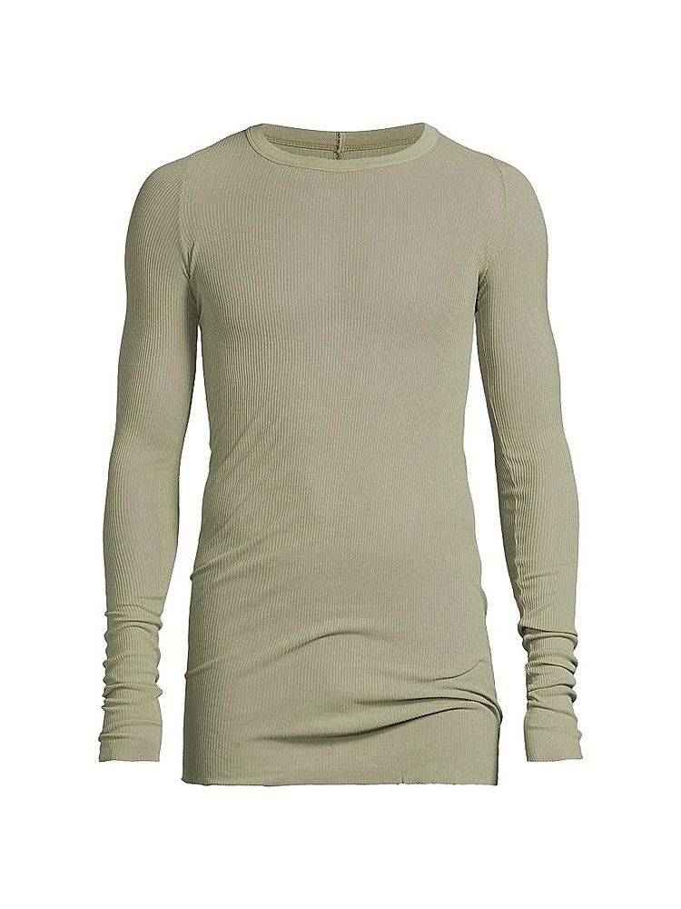 Rib-Knit Long-Sleeve T-Shirt
