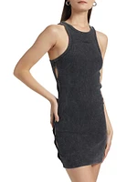 Rib-Knit Side Cut-Out Minidress