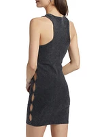 Rib-Knit Side Cut-Out Minidress