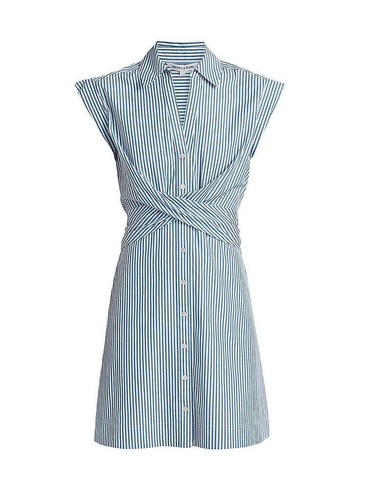 Nagano Striped Stretch Cotton Shirtdress