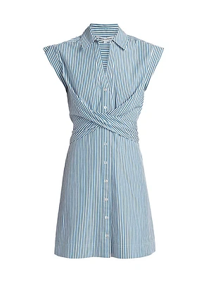 Nagano Striped Stretch Cotton Shirtdress