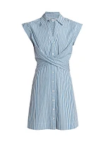 Nagano Striped Stretch Cotton Shirtdress
