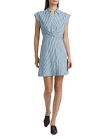 Nagano Striped Stretch Cotton Shirtdress