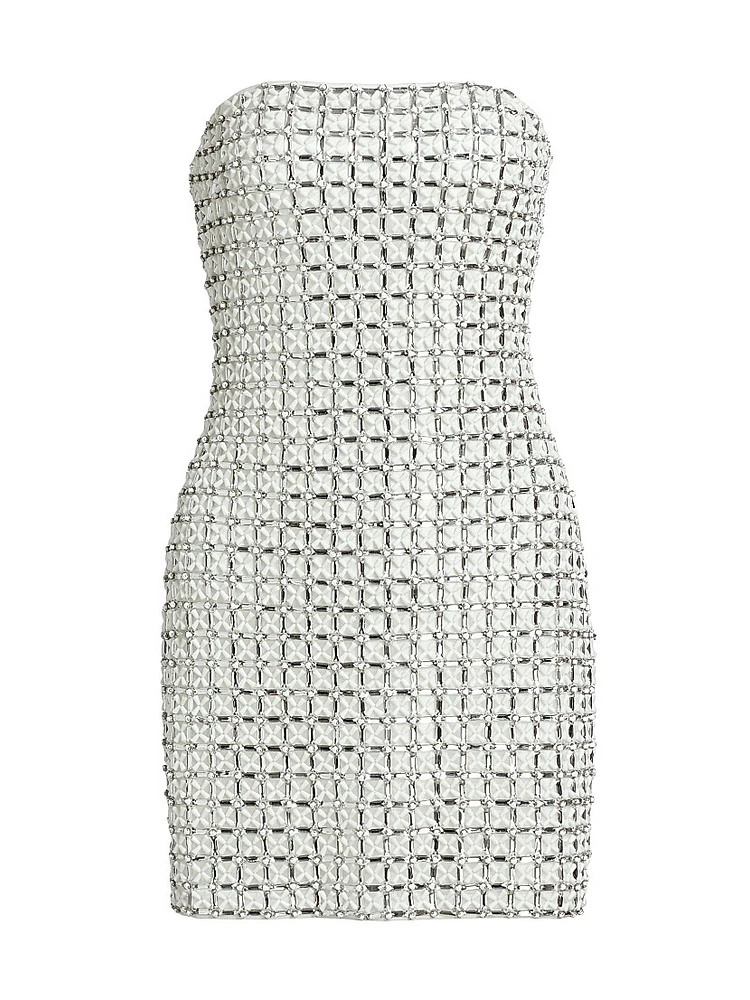 Harper Embellished Grid Bustier Minidress
