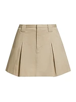 Alfie Cotton Gabardine Pleated Flared Miniskirt
