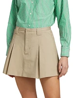 Alfie Cotton Gabardine Pleated Flared Miniskirt
