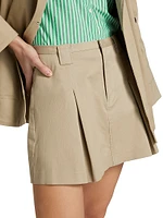 Alfie Cotton Gabardine Pleated Flared Miniskirt