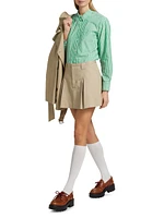 Alfie Cotton Gabardine Pleated Flared Miniskirt