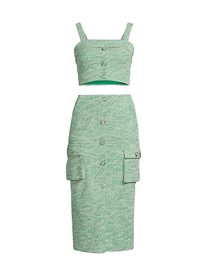 Roland 2-Piece Boucle-Knit Top & Skirt Set