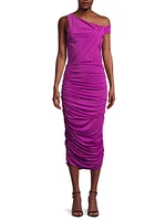 Arlott Ruched One-Shoulder Midi-Dress