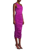 Arlott Ruched One-Shoulder Midi-Dress