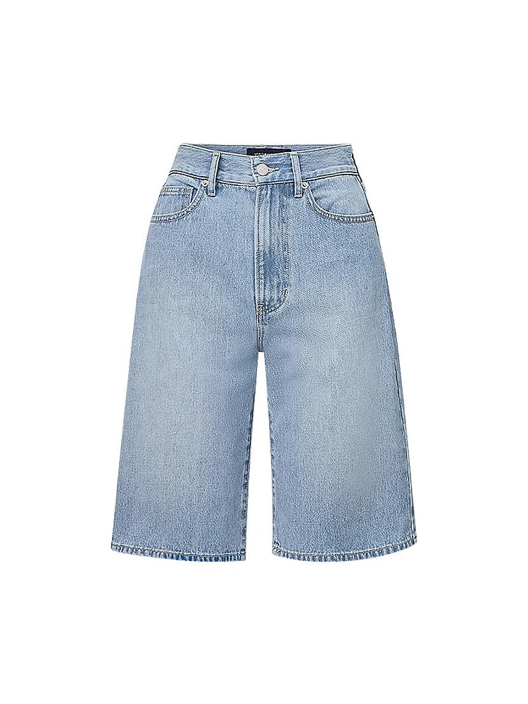 Charlotte Denim High-Rise Bermuda Shorts