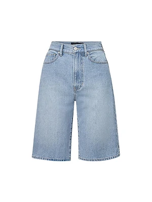 Charlotte Denim High-Rise Bermuda Shorts
