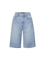 Charlotte Denim High-Rise Bermuda Shorts
