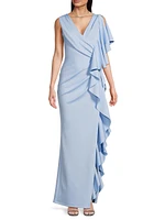 Eve Morwen Ruffled Sleeveless Gown