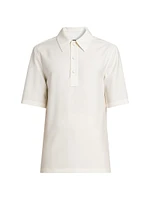 Virgin Wool Short-Sleeve Polo Shirt