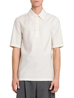 Virgin Wool Short-Sleeve Polo Shirt