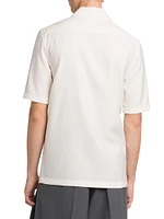 Virgin Wool Short-Sleeve Polo Shirt