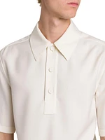 Virgin Wool Short-Sleeve Polo Shirt