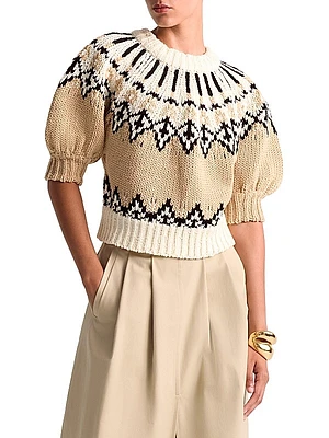 Marty Fair Isle Puff-Sleeve Sweater