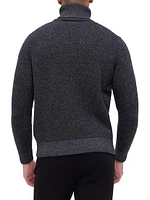 Wool-Cotton Patchwork Turtleneck Sweater