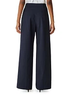 Cotton Sateen Wide-Leg Trousers