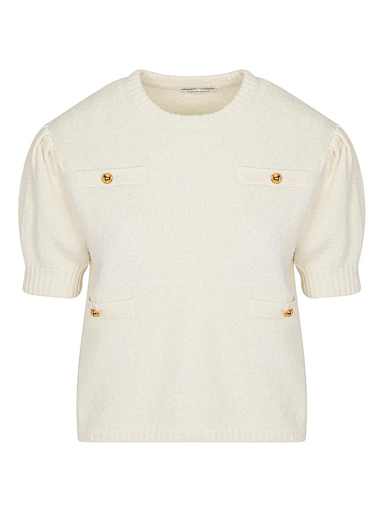 Lady Bouclé Short Puff Sleeve Sweater